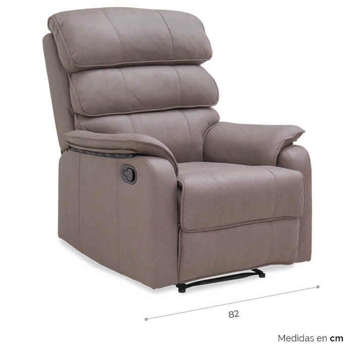 Sillon Reclinable Pu Taupe Peik | Reclinables | salas